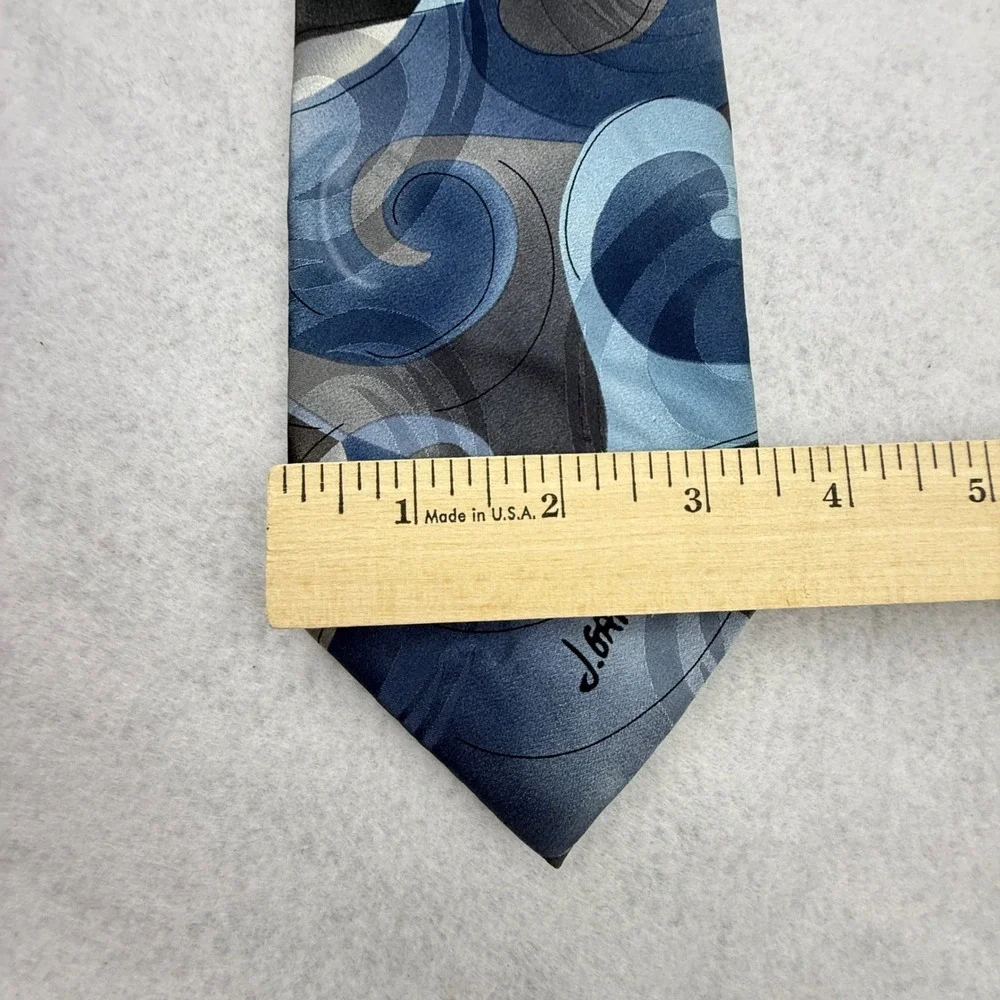 J. Garcia‎ Necktie Emerging Elephant Collection Blue Abstract Silk 3.5